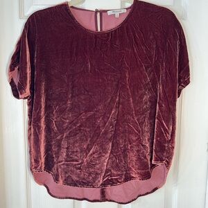 Madewell Women's Velvet Top‎ - Rich Burgundy Size XS .